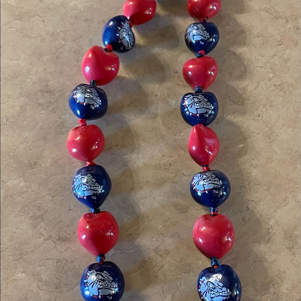 Gonzaga Basketball Wooden Bead Necklace
